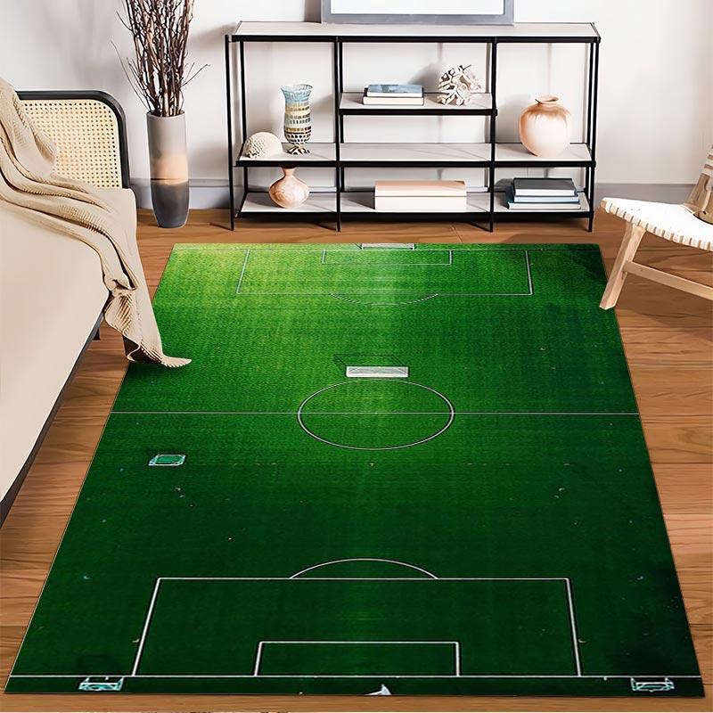 Green Football Field Pattern Carpet for Living Room or Bedroom Decor Suitable for use as an anti-slip for living room bedroom sofas