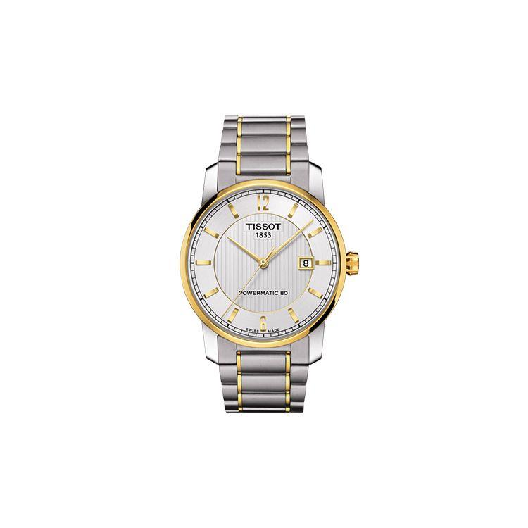 Tissot Men's Gold/Yellow Titanium Series Automatic Mechanical Movet Business Style 18K Watch 40Mm Dial Titanium Case Titanium Bracelet T087.407.55.037.00