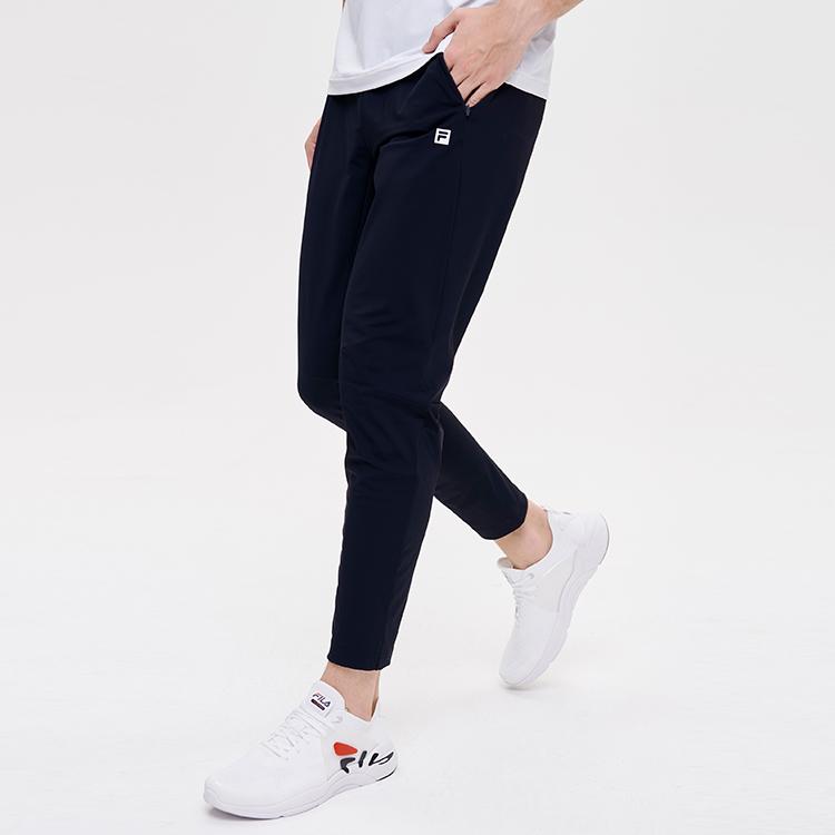 FILA Athletics Letter Print Sports Straight Leg Knitted Pants Men bottoms Dark-Blue A11M131601F-NV