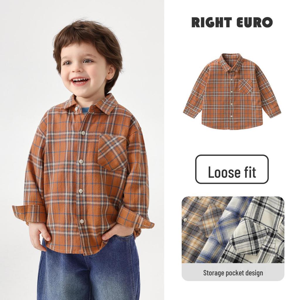 Right European Boys' Denim Shirt Jacket - New Spring/Autumn 2026 Style Trendy Kids' Clothing