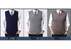 Autumn 2024 Men's V-Neck Loose Knit Wool Vest – Solid Sleeveless Style