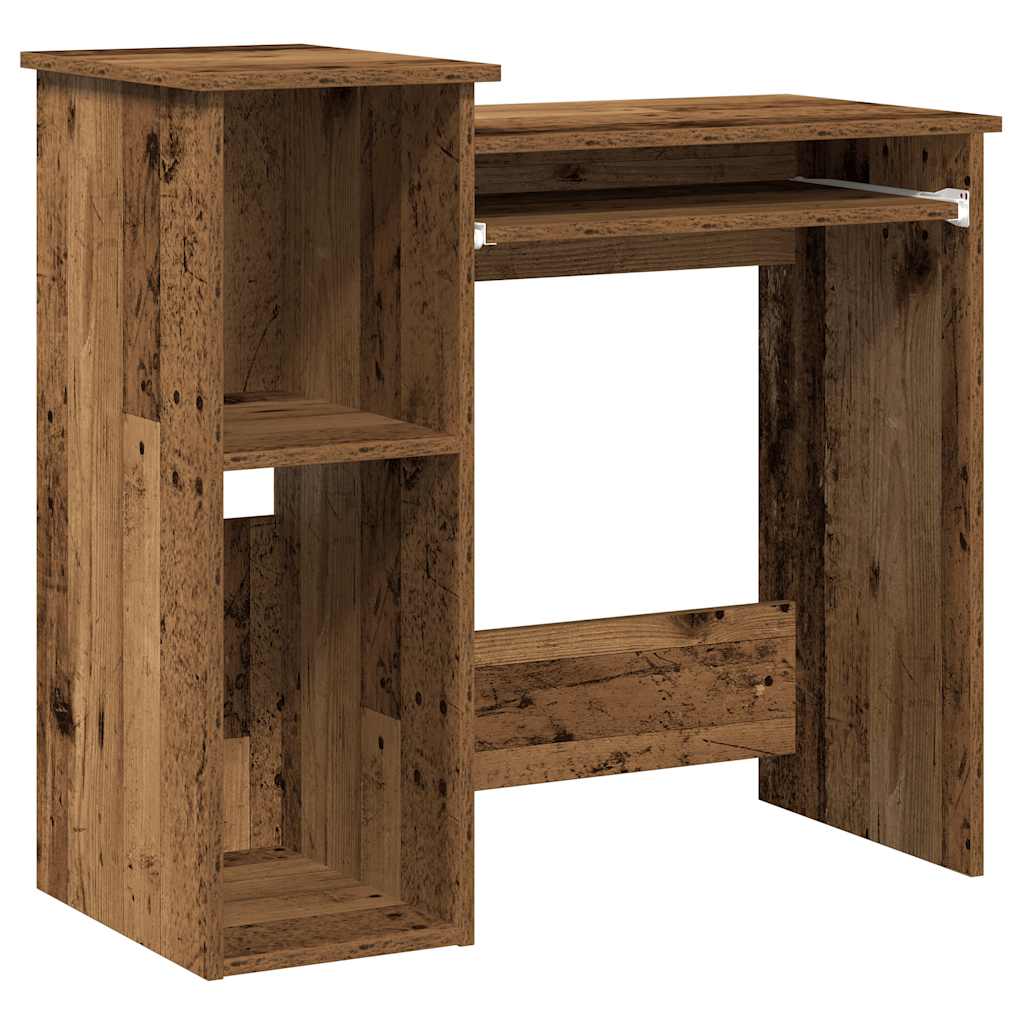 Vidaxl Desk With Shelves, Old Wood, 84X40X78 Cm