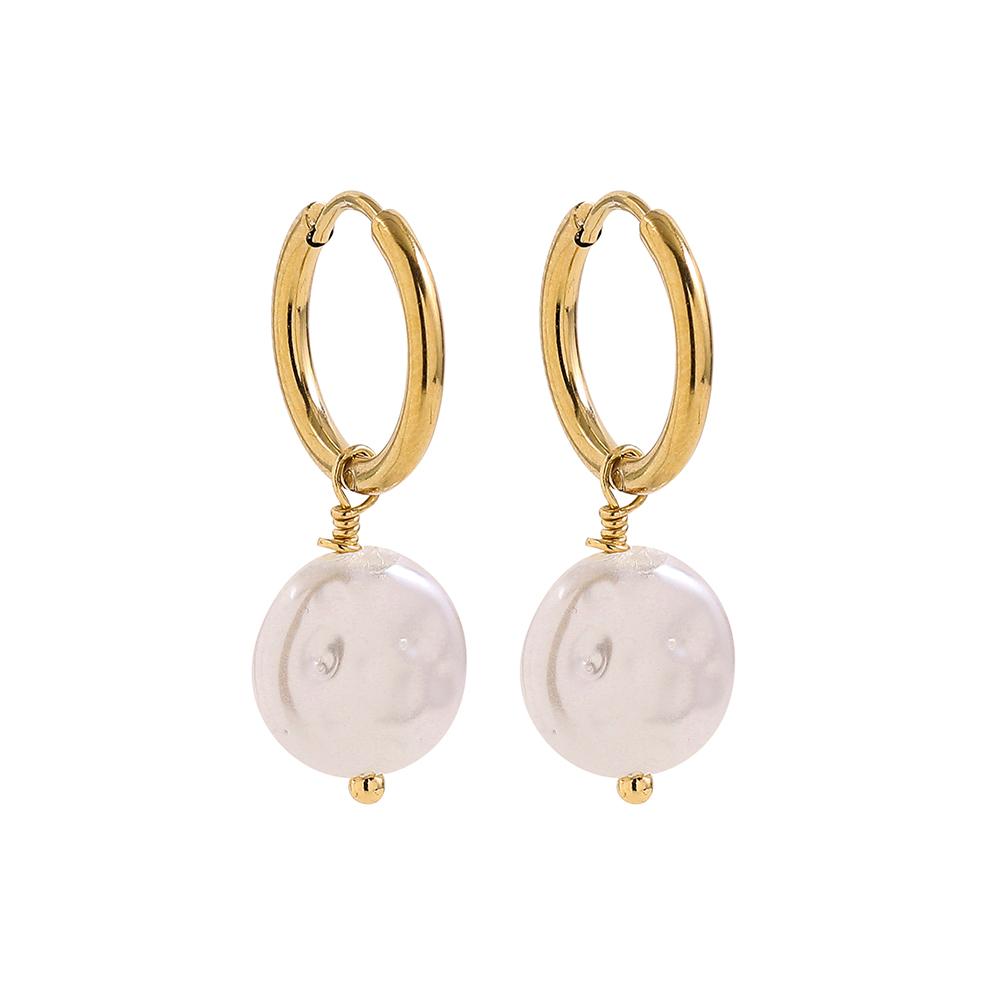 2022 New Pearl Small Circle Hoop Earrings for Women Gold Plated Piercing Ear Buckle Huggies Pearls Eardrop Minimalist Zircon
