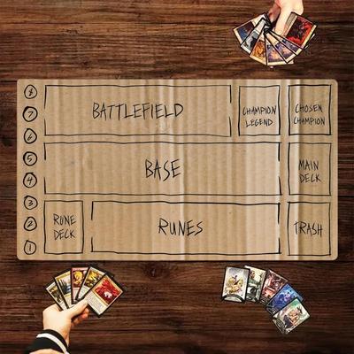 Retro Kraft Corrugated Cardboard MTG Playmat Natural Box Grain Magic Duel Mat Anti-Slip Stitched Edge 35X60CM Commander Gaming
