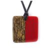 Les Trésors De Lily [R3222] - Collier résine 'Kilimanjaro' rouge marron - 80 cm- 65x65 mm