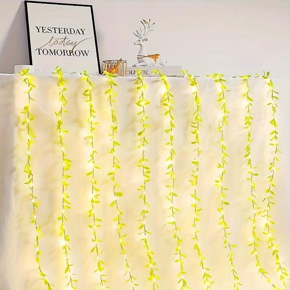 Battery Box Artificial Flowers String Imitation Leaf String Light Wedding Party Decoration