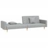 2 Seater Sofa Bed with 2 Pillows Light Grey Fabric