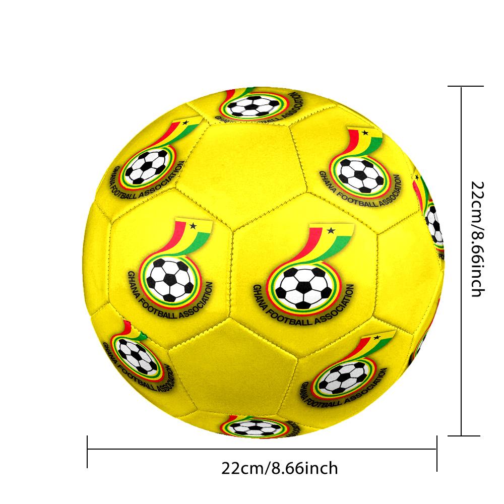 Ghana Football Indoor Soccer Ball Colorful All Ages Size 5 Machine Stitched PVC Competition Ready Durable High-Bounce