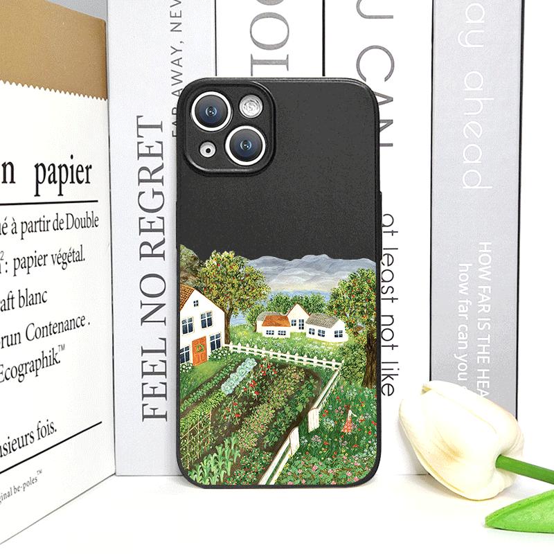 Cartoon Field Mountain Landscape Printed Phone Case for iPhone 17 16 12 11 14 13 15 Pro Max Mini X XS MAX XR 7 8 Plus Soft Cover