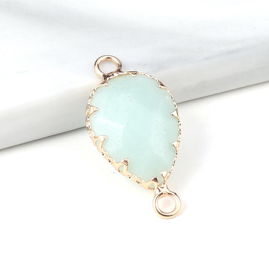 2Pcs Natural Stone Connector Drop-Shaped Faceted Connector Charms For Jewelry Making DIY Necklace Bracelet Accessory