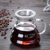 360/600/800ml Clear Glass Coffee Carafe, Diamond Shaped Espresso Pot with Reusable Coffee Filter Cup, for Pour Over Coffee Maker