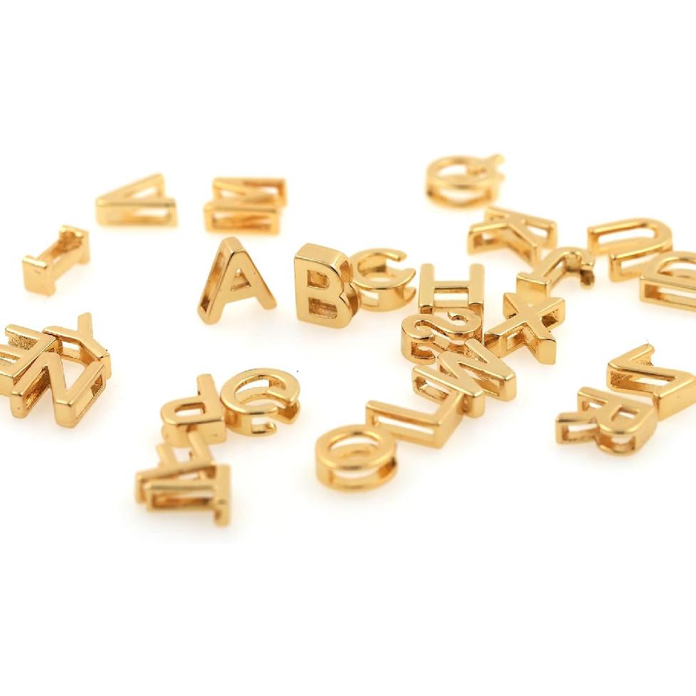 26pcs 18k Gold Filled Letter Charms,Initial Charms,Letter Pendants for DIY Bracelet Necklace Jewelry Making