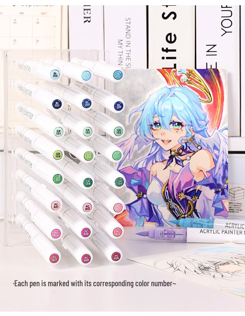 Blue Fruit Direct Liquid Acrylic Marker Pen for Kids - Large Capacity Soft Tip for Watercolor Painting