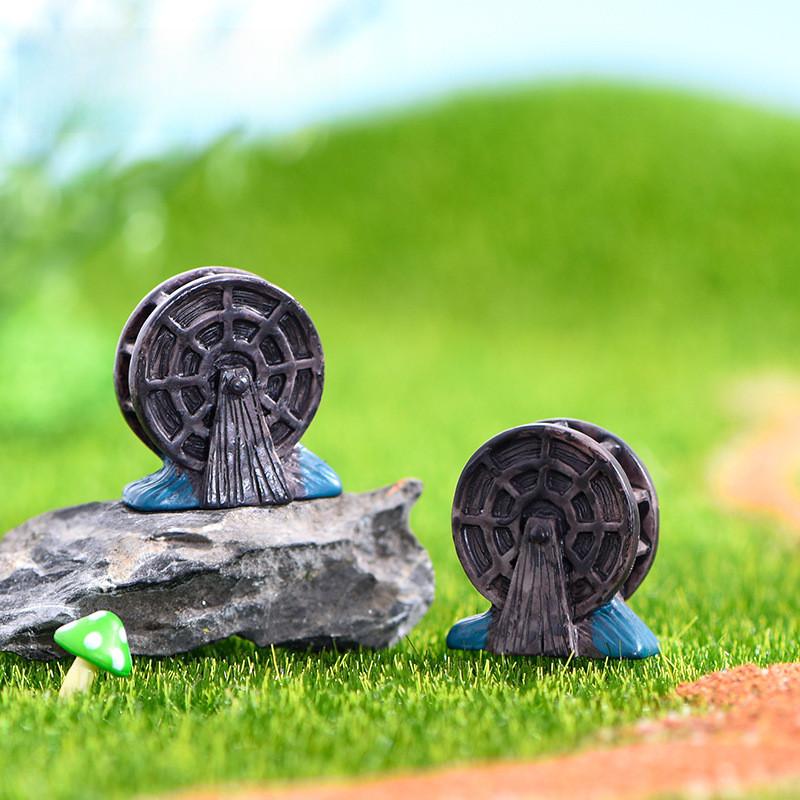 Nostalgic Mini Resin Watermill Figurine Perfect For Diy Succulent Garden Decor
