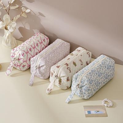 Sac de rangement pour sèche-cheveux en coton polyester, imprimé floral, grande capacité, trousse de maquillage de voyage, 9 couleurs, sac pour fer à friser, femmes, filles