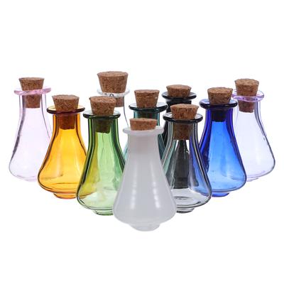 10Pcs Mini Wishing Bottle Glass Art Bottle Small Decorative Glass Bottles with Cork Stopper for DIY Crafts Wedding Favors