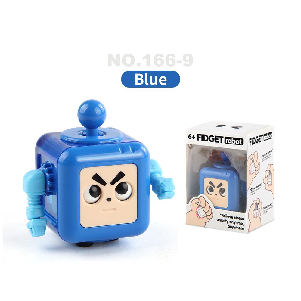 Strange Decompression Dice Fingertip Spinner Cartoon Robot Rubik'S Cube Dice Decompression Toy