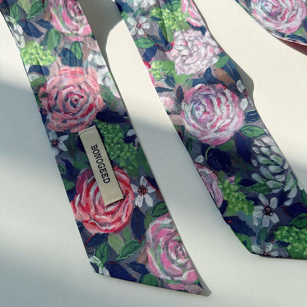 Cotton Scarf Headband Thin Waistband Belt Fashion Oil Painting Scarf  Outdoor