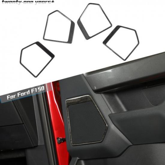 Black Wood Grain Door Speaker Cover Trim Frame For Ford F150 -22 Accessories