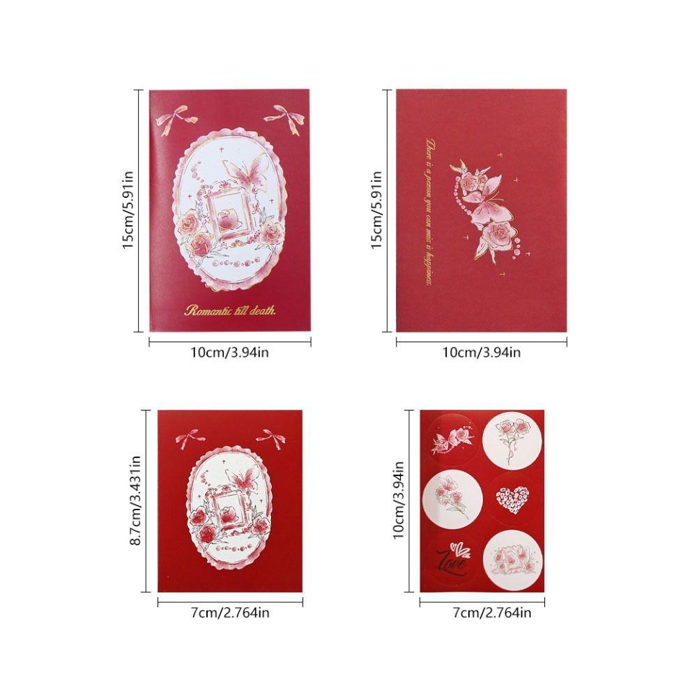 Creative 3D Greeting Card Pop Up Love Rose Valentine's Day Card Thank You Cards Wife Girlfriend Gift