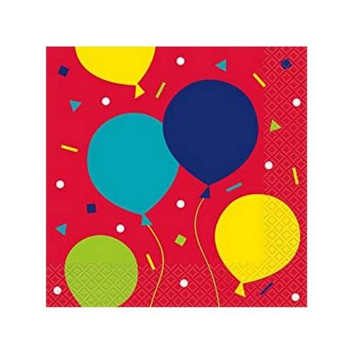 Unique Party Engangs servietter ballonger (Pakke med 16)