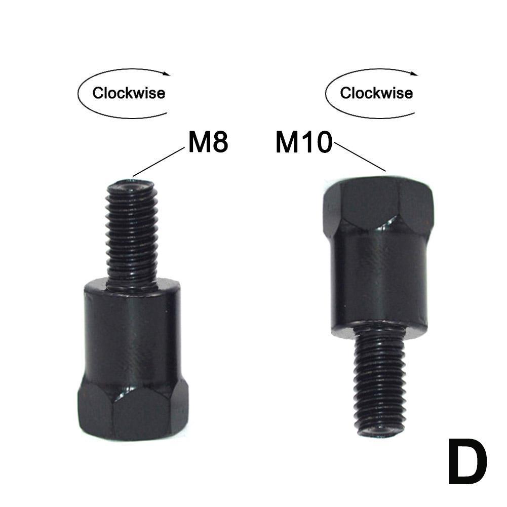 Black Motorcycle 32MM M10 8MM M8 Rearview Mirrors Adapters Conversion Bolt Clockwise Anti-clock Right Left Thread