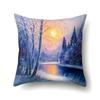 Four Seasons Scenery Decoration Pillow Case Printing Snowflake Christmas Sofa Decoration Cushion Cover 45*45Cm