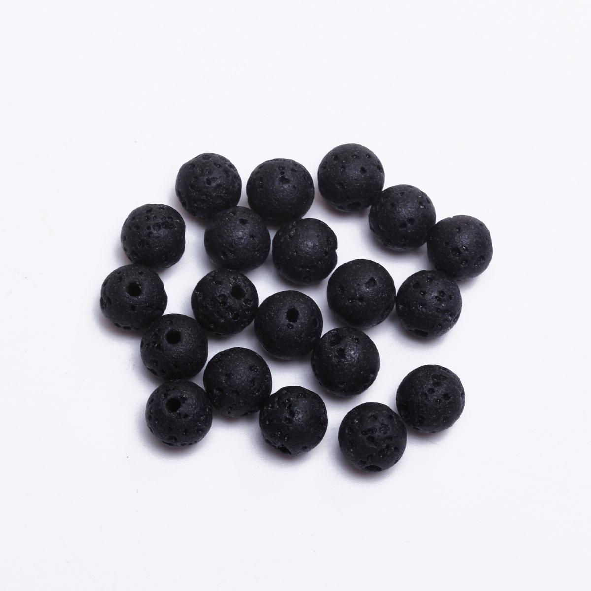 

Творческие свободные бусины 4 6 8 10 12 мм аксессуары для браслета ожерелья натуральный вулканический камень круглый изготовление ювелирных изделий своими руками 8mm 20Pcs