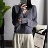Women's 100% Wool V-Neck Cardigan: Soft, Thick, Loose Cable Knit, Short Length - Perfect for Autumn/Winter.