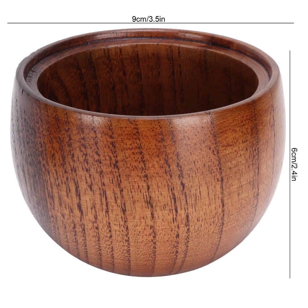 2Set Wooden Bowl Solid Wood Seasoning Jar Japanese with Lid and Spoon Sugar Bowl 2.4x3.5in Retro Seasoning Box Seasoning Storage