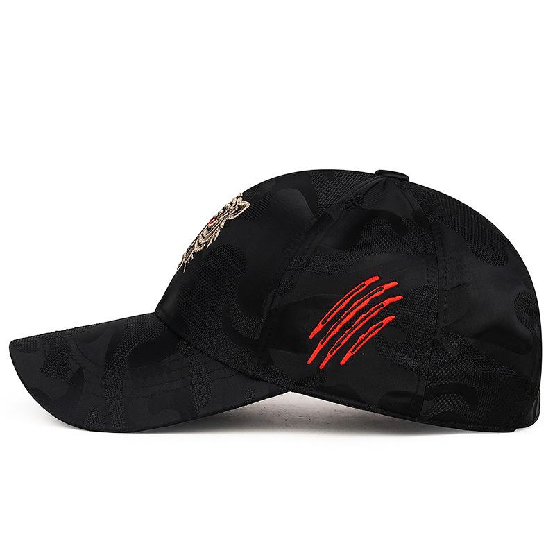 Tiger-head Three-dimensional Metal Thread Embroidery Sunshade Men's and Women's Gauze Net Hats Camouflage Baseball Hats