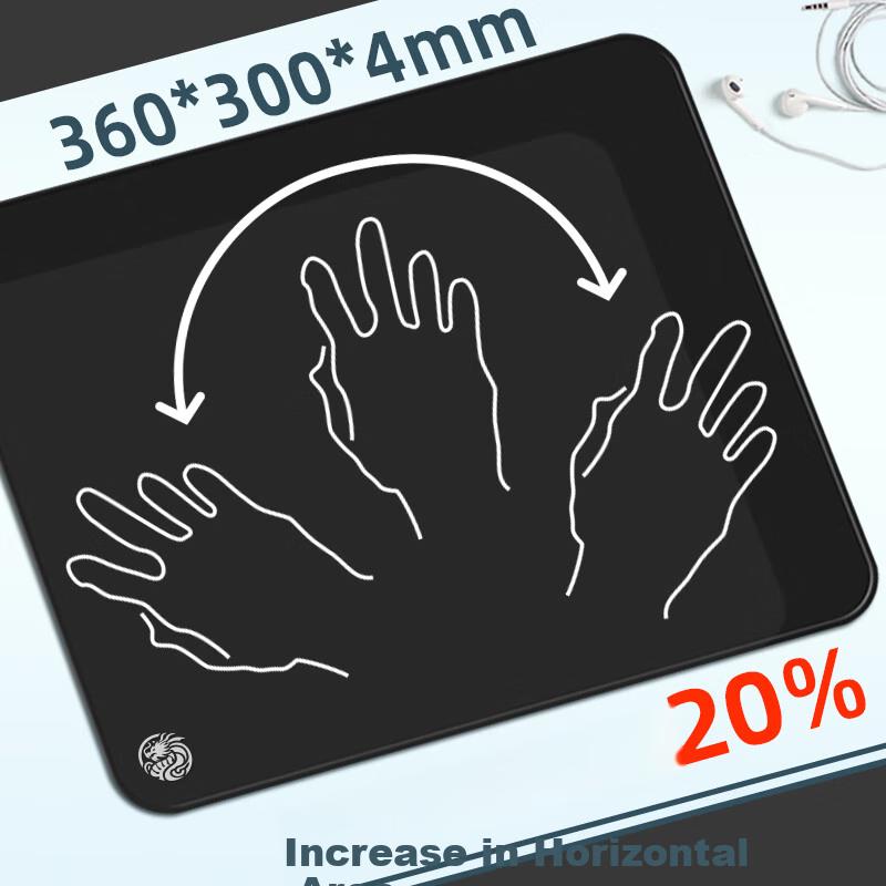 LESAILES Mouse Pad, Smooth FPS Special Micro-Velvet Woven Computer Desk Mat, QCK Heavy Chiji Jiang Zero Zhen Huodu Red-Dyed Edge Black, 360x300x4