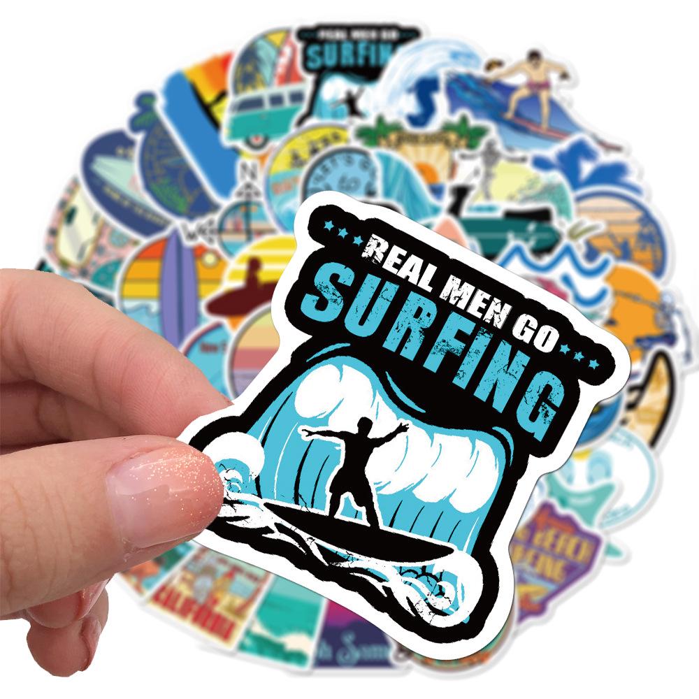 50 Summer Beach Surfing Graffiti Stickers Luggage Trolley Box Scooter Laptop Waterproof Stickers