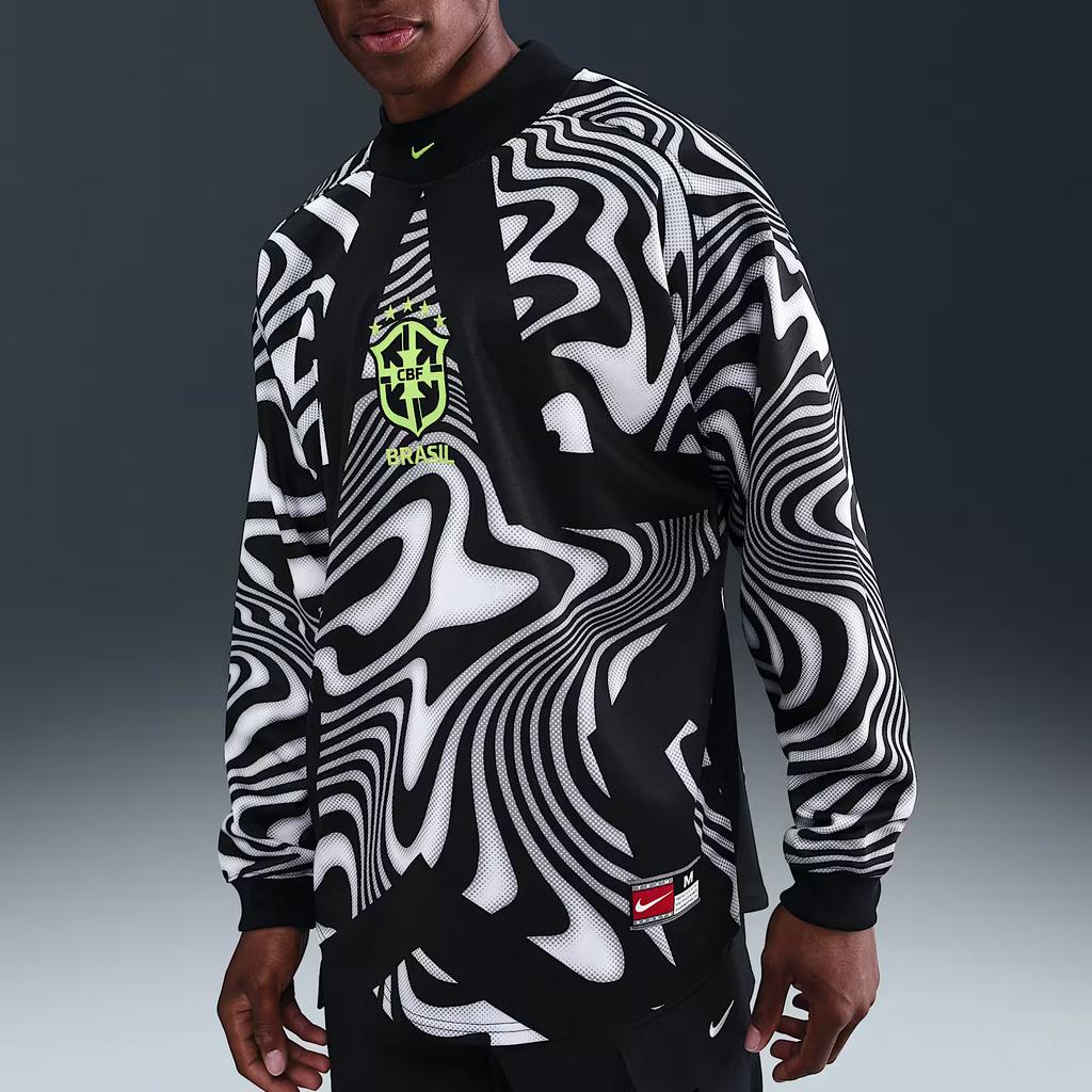 Nike Brazil National Team Goalkeeper Long Sleeve Football Jersey Men Jerseys IO0795-010