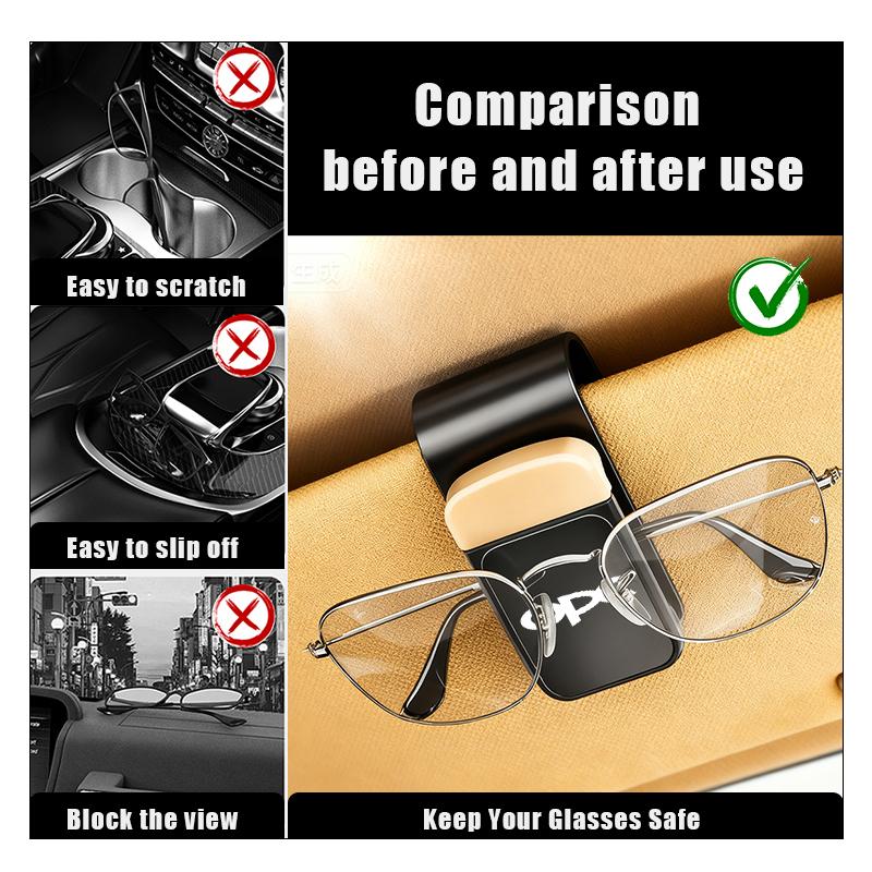 AAAYN1 Car Sun Visor Eyeglass Hanger Stainless Storage Holder Clip For Opel Insignia Corsa Zafira Mokka Grandland MOVANO Ampera