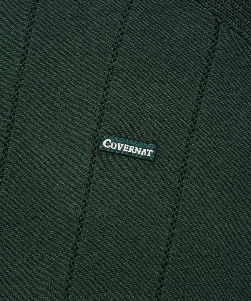 COVERNAT Skipper Collar Half Knit Green