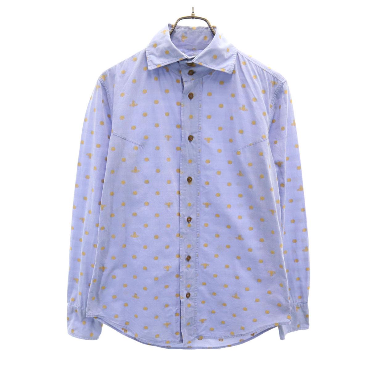 

Vivienne WestwoodMAN Japanese Orb Dot Pattern Long sleeve Cotton shirt 46 Men s Used