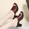 Wasserdichte Neue High-Heel Helle Leder Einfarbige Freizeitschuhe Damen Sommer Plateau-Sandalen Weibliche Dicke-Heeled Hausschuhe
