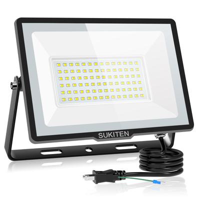 SUKITEN LED Holofote Luz de trabalho externa 100W 15000 lúmens 100V Ultra fino IP66 à prova d'água 6500K Cor da luz do dia Alto brilho Alta dissipação de calor