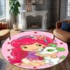 1pc Princess Strawberry12 Carpet, Round Rug, Comfortable, Suitable for Entryways, Living Rooms, Office, And Bedrooms, Christmas Decoration