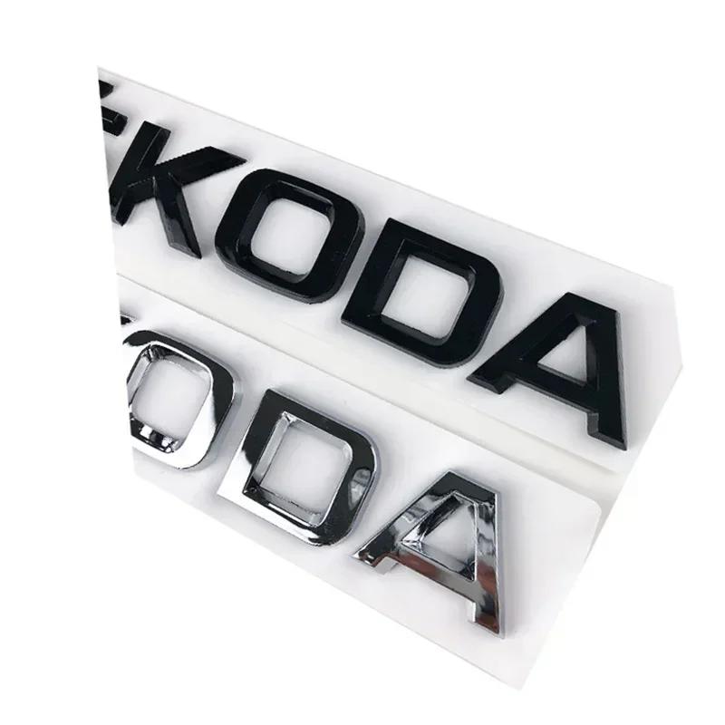 ABCDGF1 ABS Letter Emblem Sticker for Skoda RS Yeti Fabia Superb Octavia Kodiaq Karoq Tour Rapid Car Rear Trunk Badge Auto Accessories
