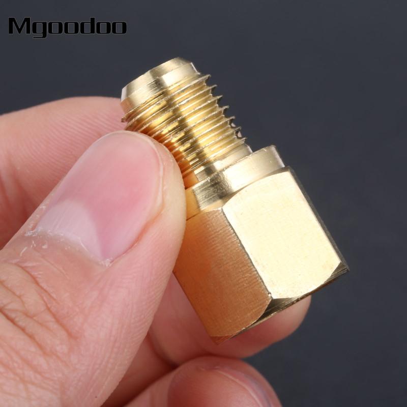 1 Stück R134A Kältemittelbehälter-/Vakuumpumpen-Adapter auf R12 Anschluss-Adapter 1/2" Innengewinde ACME auf 1/4" Außengewinde-Flare-Adapter mit Kern Messing