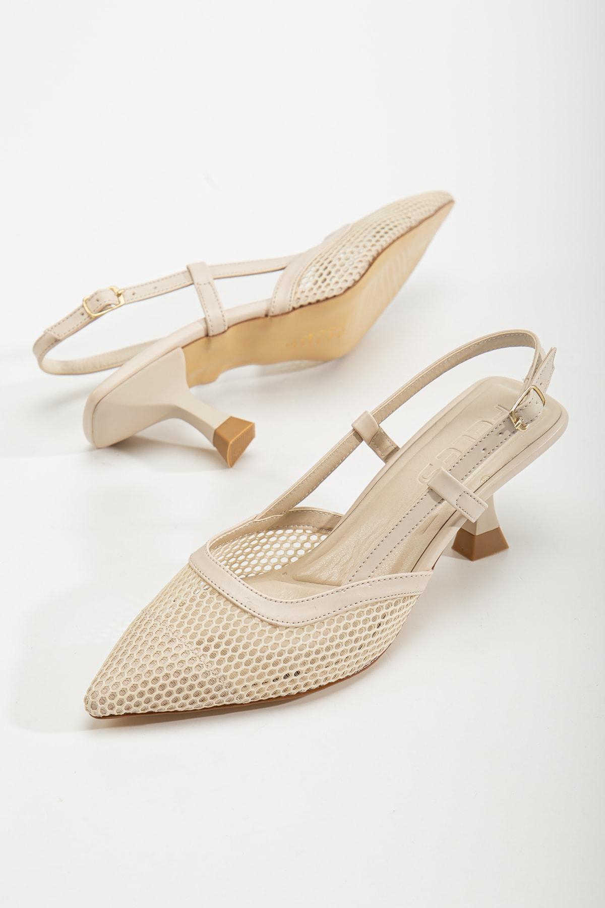 

Женская модная обувь на каблуках, повседневные сетчатые бежевые туфли на каблуке