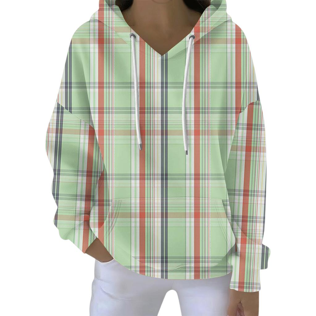 Women's Fashion Casual Hooded Loose Printed Long Sleeve Sweatshirt