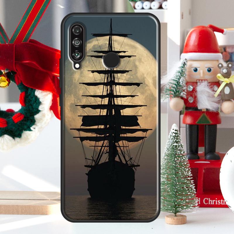 Sailing Pirate Ship Boat For Huawei Nova 9 10 SE 11 Pro Y60 Y70 Y90 Y61 Y91 Y72 Y73 12i 11i 8i P20 P30 P40 Lite Case