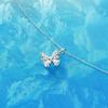 Lively Butterfly Clavicle Chain: 925 Sterling Silver Diamond Openwork Necklace for Women