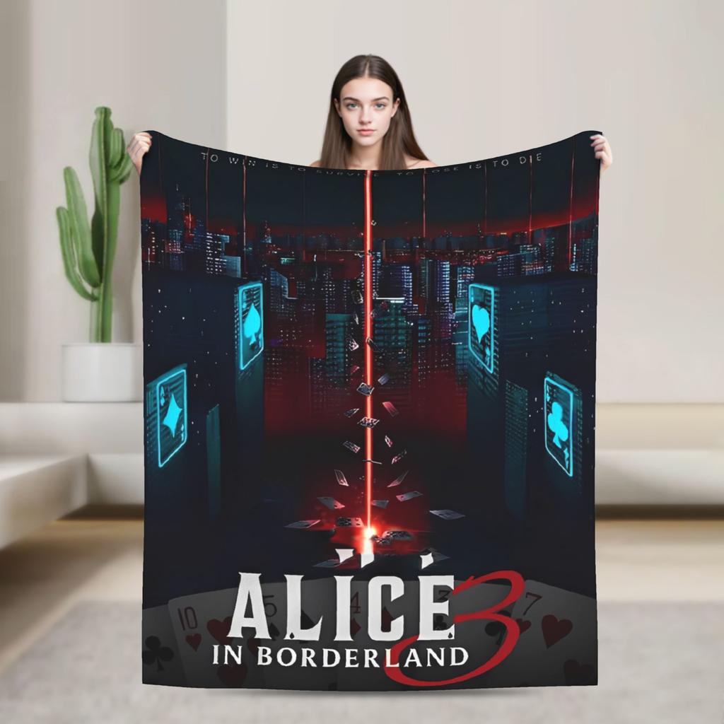 Soft Warm Blanket Travel Office Nijiro Murakami Alice In Borderland 3 Throw Blanket Flannel Bedspread For Bedroom Sofa Bed Cover