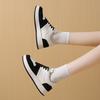 Fashion Flat Plus Size Sneakers Fall New Round Toe Colorblock Front Lace-Up Platform Non-Slip Low-Top Single