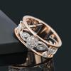Korean Diamond Flower Hollow Ring: Elegant Women's Metal Jewelry Niche Couple Style