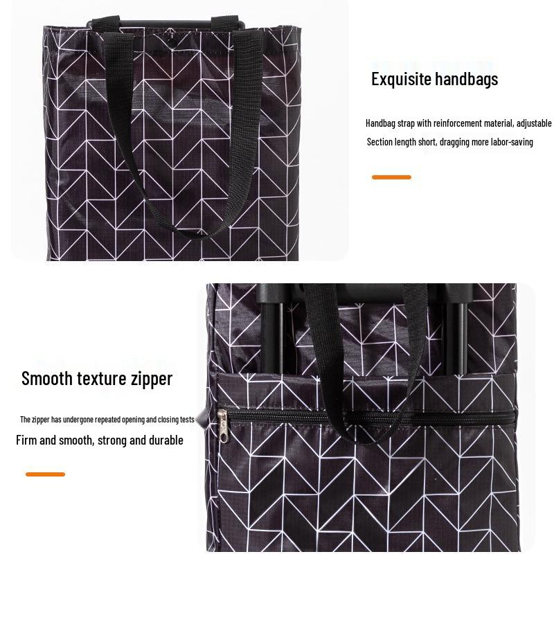 Foldable Shopping Cart Waterproof Trolley for Home Use and Outdoor Trips